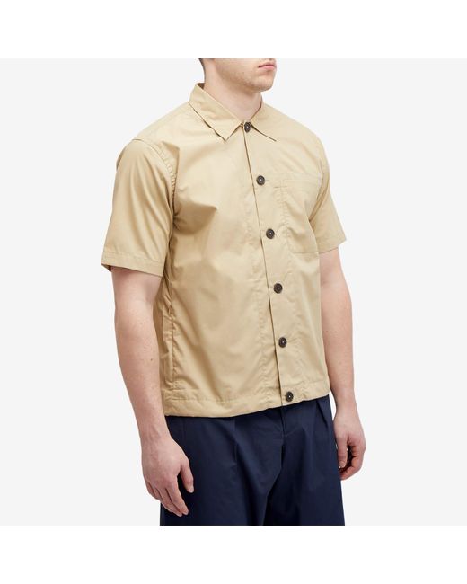 Universal Works Natural Recycled Poly Short Sleeve Shirt for men