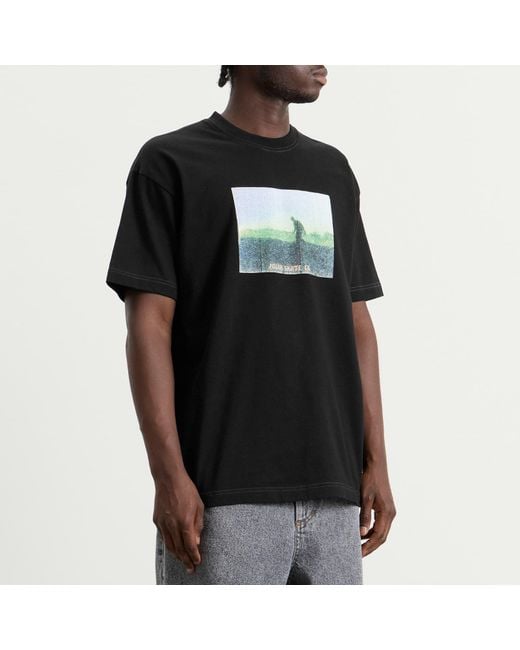 POLAR SKATE Black Beach Walk Contrast T-Shirt for men