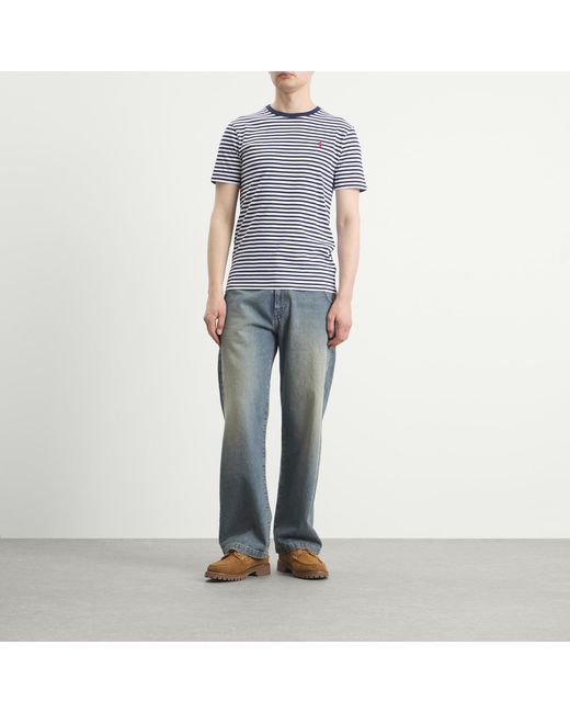 Polo Ralph Lauren Blue Stripe Logo T-Shirt for men