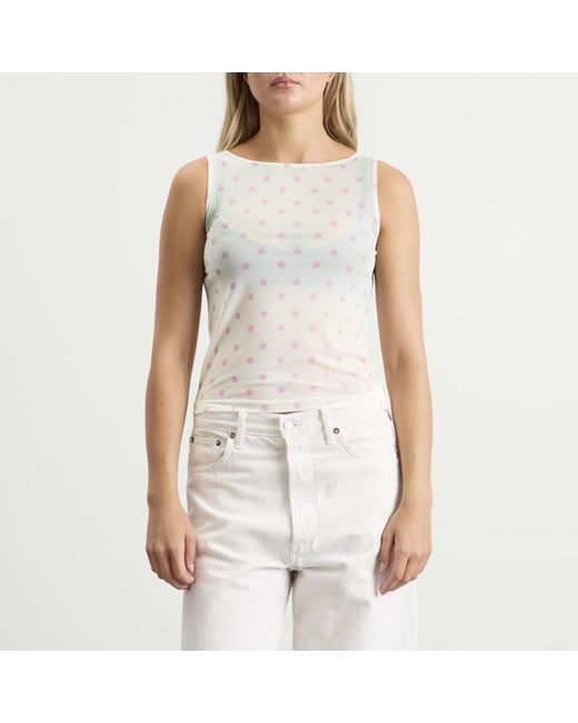 Hosbjerg White Betty Sleeveless Mesh Top