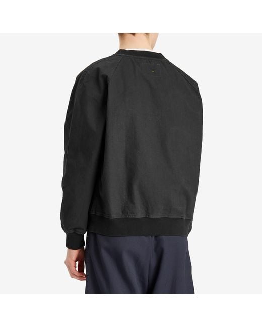 MHL by Margaret Howell Black Woven Crew Sweatshirt for men
