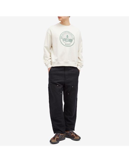 New Balance White Varsity Oversized Crewneck Sweat for men