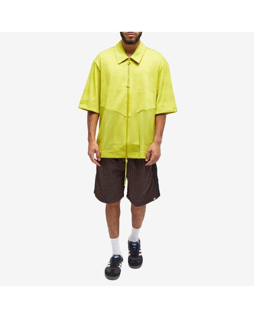 Adidas Yellow X Sftm Short Sleeve Zip Shirt for men