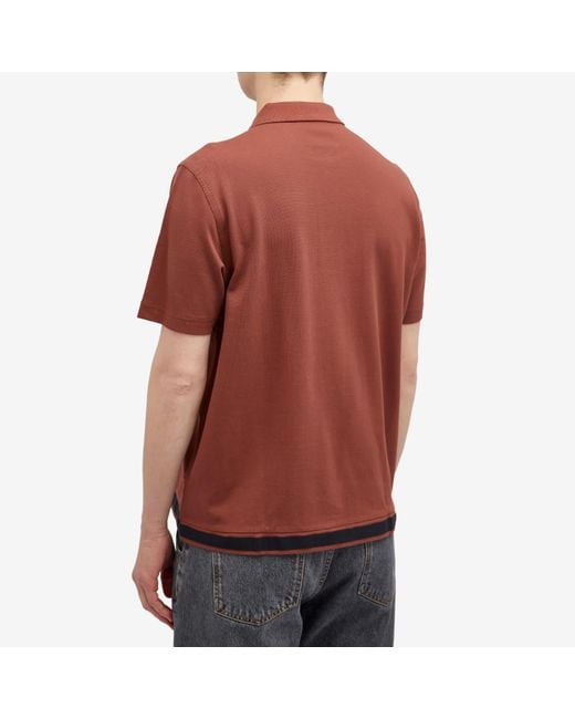 Fred Perry Red Panel Polo Shirt for men