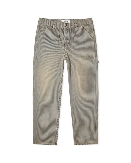 YMC Gray Hickory Stripe Painter Trousers for men