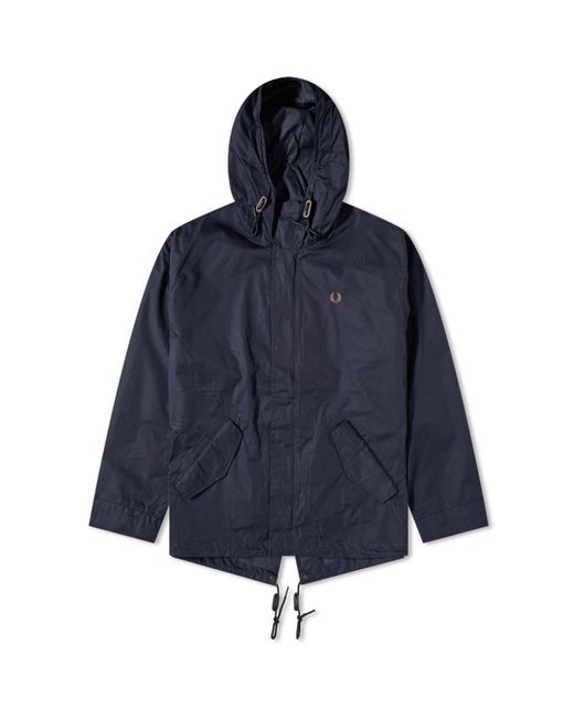Fred Perry Blue Short Shell Parka Jacket for men
