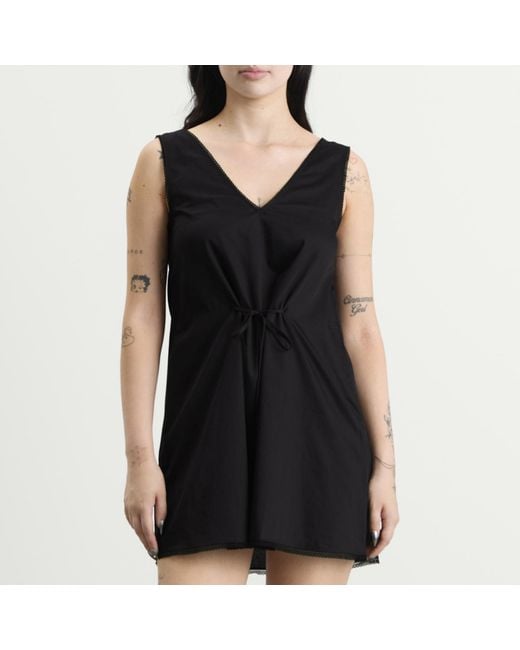 Leset Black Yoko Lace V-Neck Mini Dress
