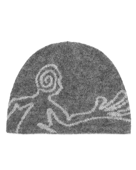 Hiking Patrol Gray Moscot Mohair Mixed Knit Beanie for men