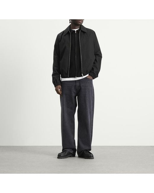 AMI Black Zipped Jacket With Embossed Ami De Coeur for men