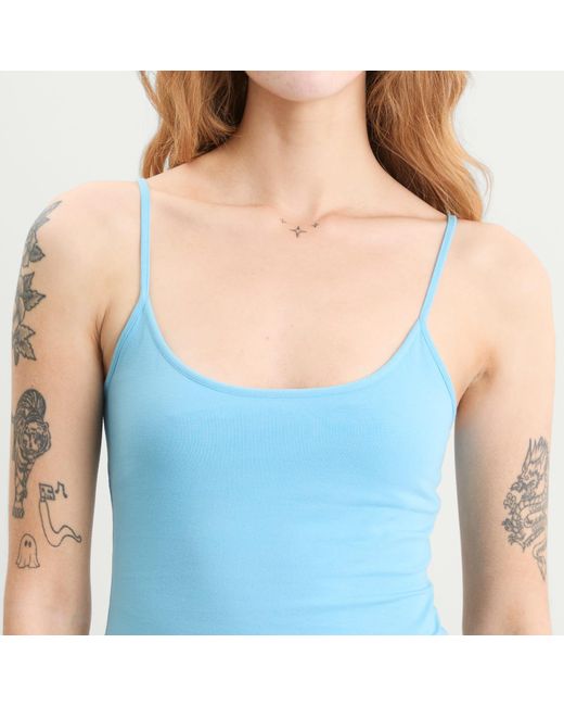 Skims Blue Cotton Jersey Cami