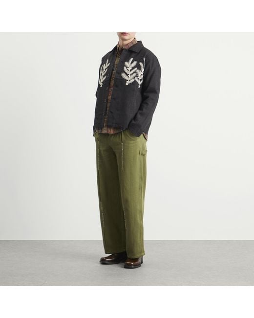 Kartik Research Black Block Print Boxy Jacket for men