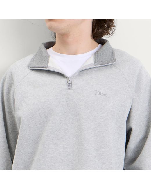 Dime White Classic Terry Quarter Zip Sweatshirt for men