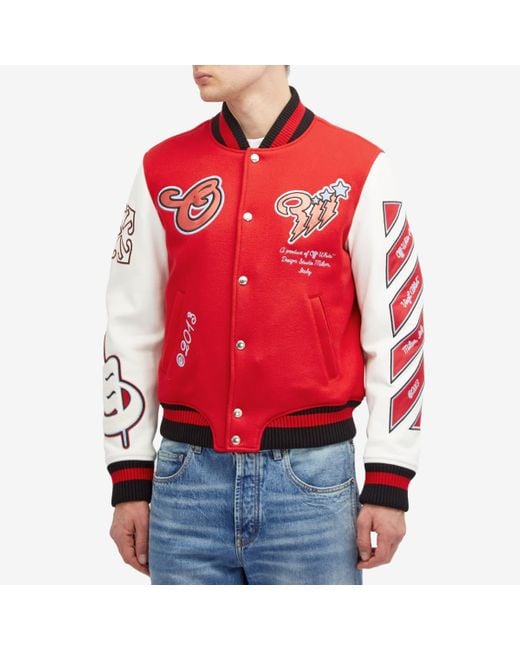 Varsity jacket off white hotsell
