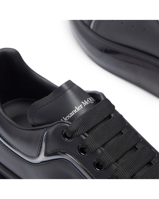Alexander McQueen Black Transparent Sole Oversized Sneakers for men