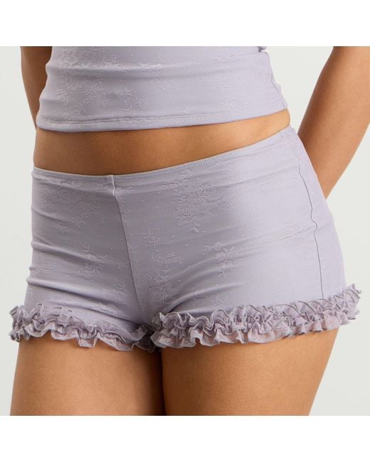 My Mum Made It Purple Ruffled Micro Shorts