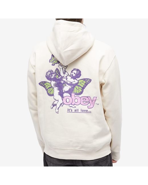 Obey White It'S All Love Hoody for men