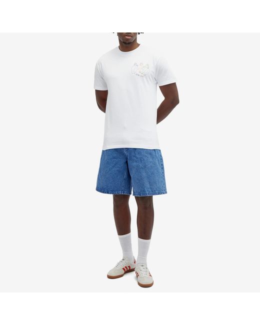 Obey Blue Bigwig Baggy Denim Shorts for men