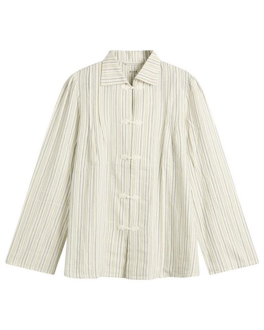 Bode White Electric Light Stripe Blouse