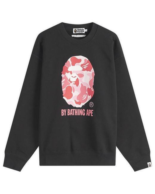 A Bathing Ape Black Abc Camo Ape Head Relax Fit Crew Sweatshirt for men