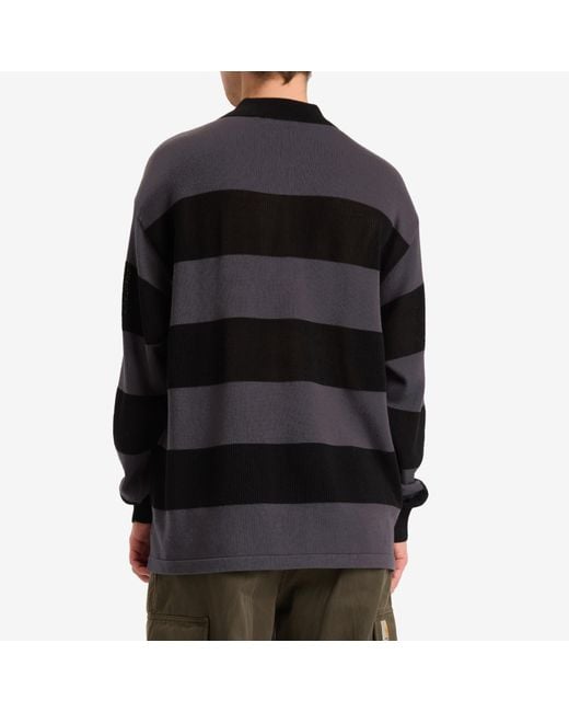 A Bathing Ape Jacquard Multi Logo Stripe Relaxed Fit Ls Tee