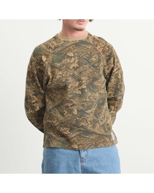 Butter Goods Green Long Sleeve Waffle Top for men