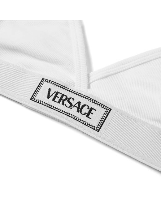 Versace White Logo Bralette