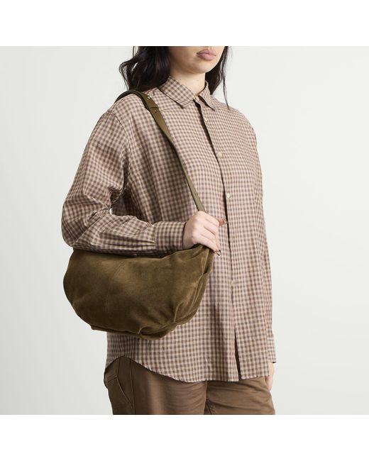 NOTHING WRITTEN Metallic Ht Suede Shoulder Bag