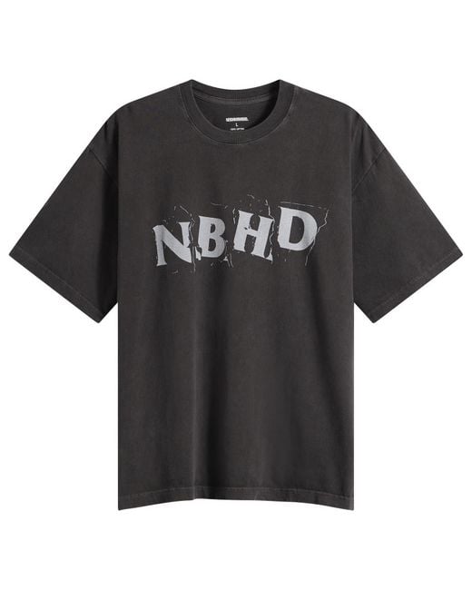 Neighborhood Black Ss-14 Pigment Dyed T-Shirt for men