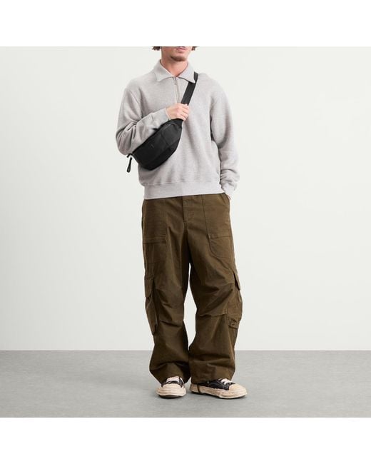 Master Piece Black Slick Waist Bag for men