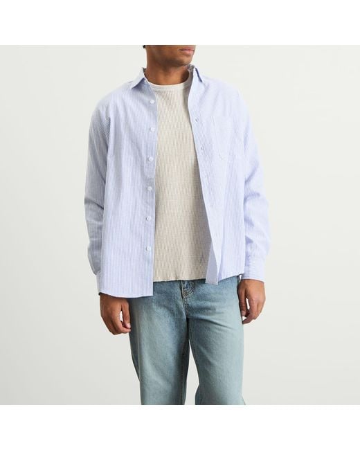 FRIZMWORKS Blue Og Stripe Oversized Shirt for men