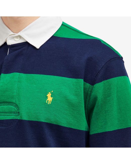 Polo Ralph Lauren Green Stripe Rugby Shirt for men