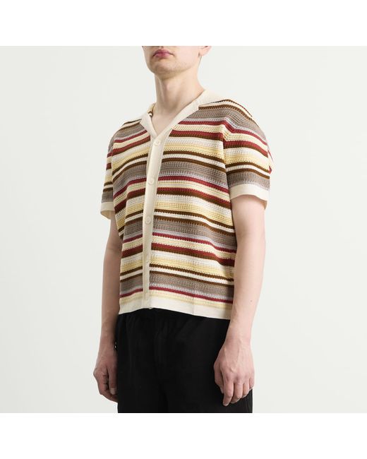NN07 Metallic Lars Stripe Polo Cardigan for men