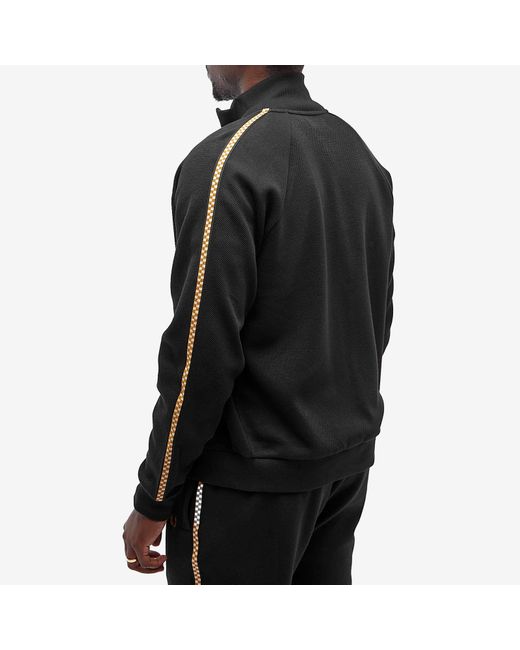 Fred Perry Black Chequerboard Tape Track Jacket for men