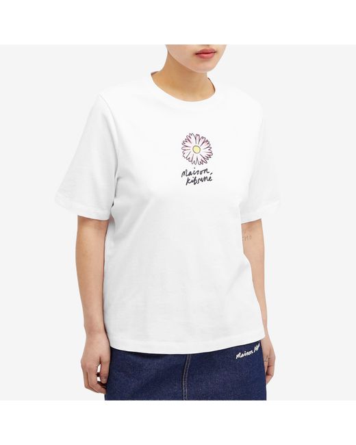 Maison Kitsuné White Floating Flower Comfort T-Shirt