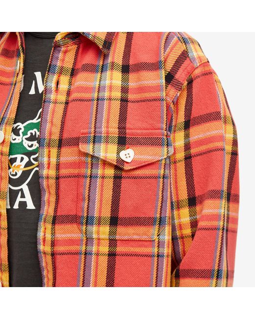 Human Made Red Checked Overshirt for men