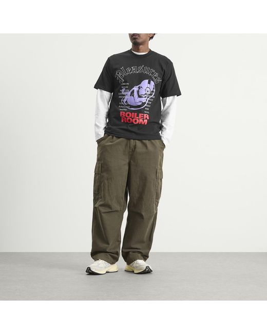 Pleasures Black X Boiler Room Headphone T-Shirt for men