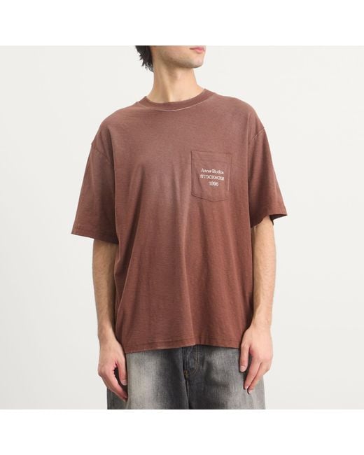 Acne Brown Small 1996 Short Sleeve T-Shirt for men