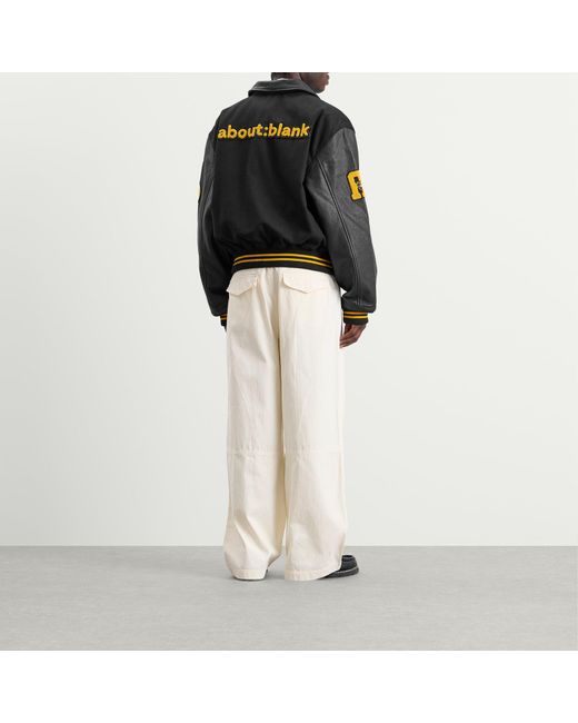 About Blank Black Letterman Jacket for men