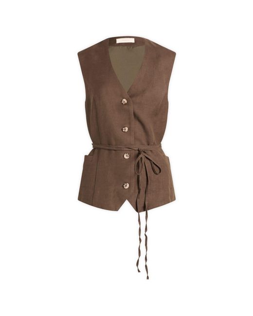Faithfull The Brand Brown Eva Tie Vest