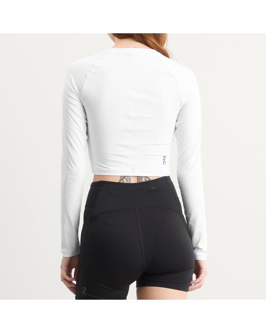 On Shoes White Studio L 'Sg Sleeve Crop Top