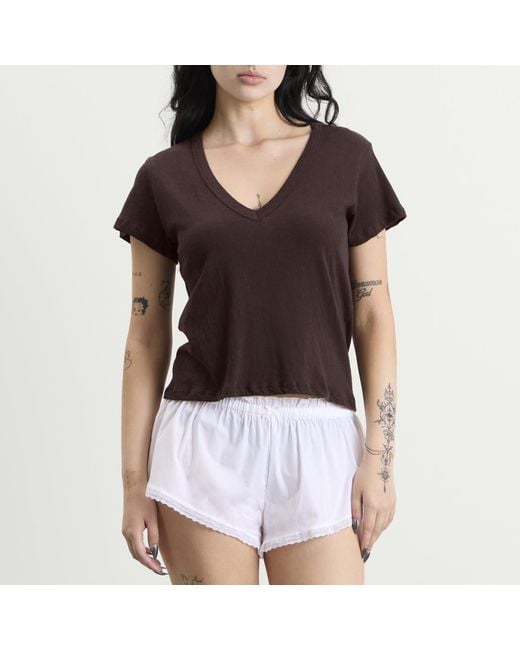 Leset Black Laura V-Neck T-Shirt