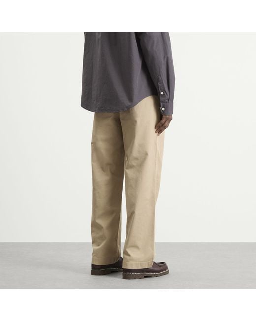 Norse Projects Natural Hestur Relaxed Twill Pleated Trousers for men