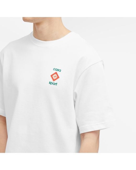 Casablancabrand White Casa Sport Small Logo T-Shirt for men