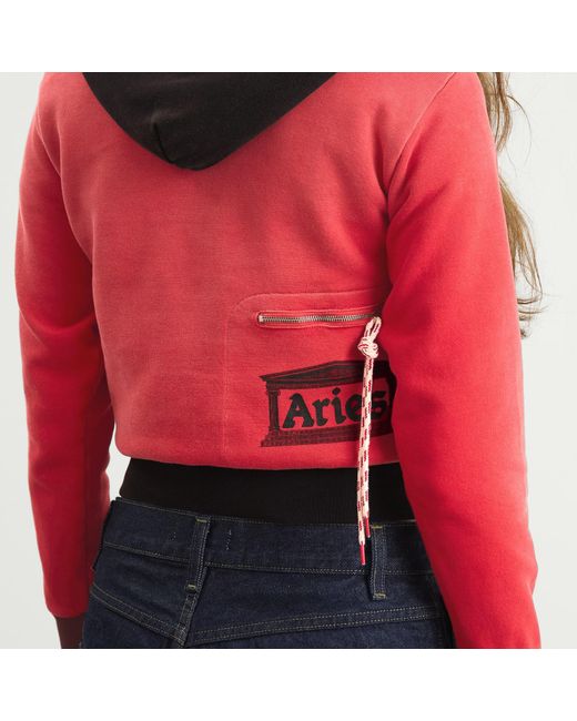 Aries Red Sunbleached Premium Temple Baby Fit Sports Hoodie