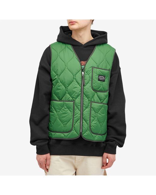 AWAKE NY Green Quilted Vest for men