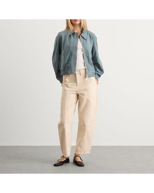 GOOD AMERICAN Natural Cropped Barrel Pants