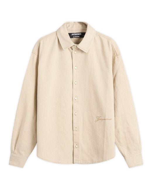 Jacquemus Natural Cotton Hemp Overshirt for men