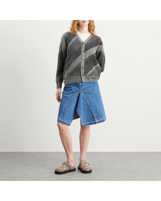 Toga Gray Toga Regimental Knit Cardigan