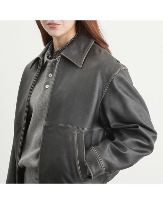 DUNST Gray Drizzler Leather Jacket