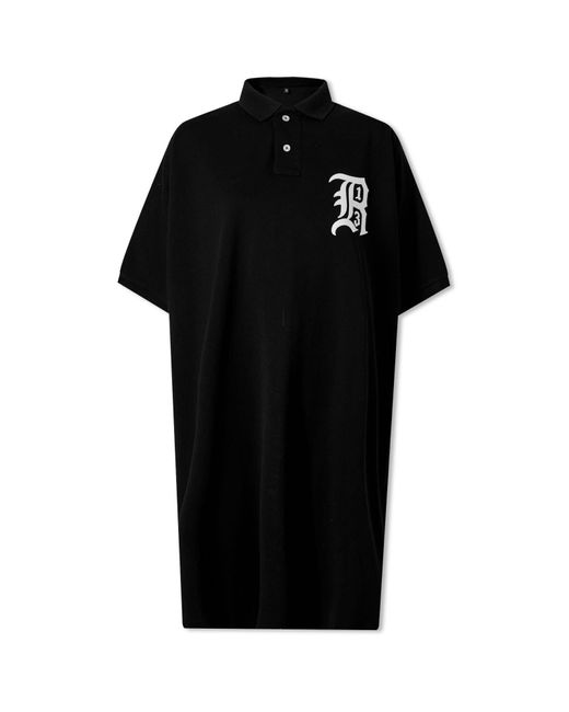 R13 Black Logo Polo Shirt Dress